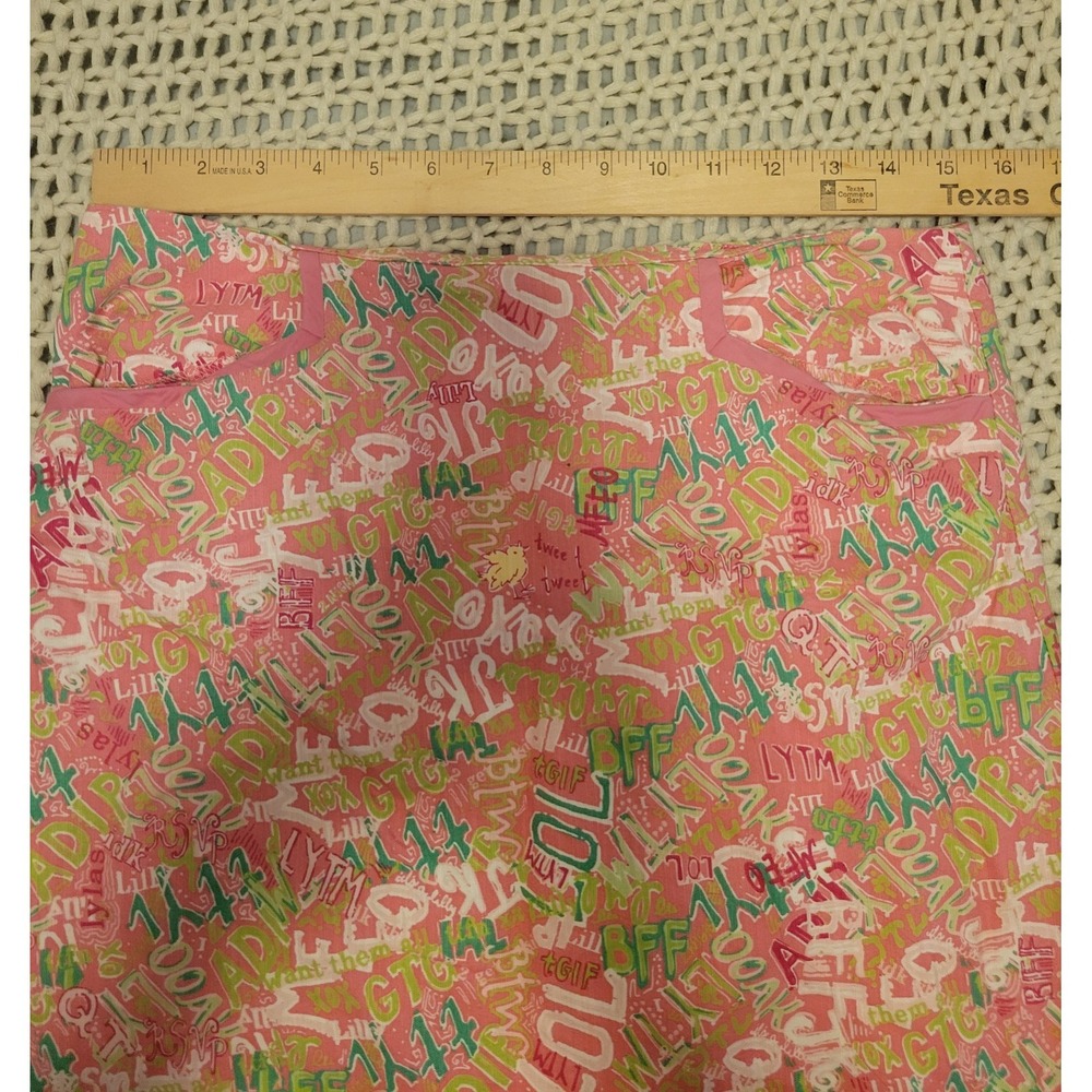 Lilly Pulitzer Originals Roslyn Pink and Green Floral Skirt, Sz. 4 Women's Vaca - Picture 3 of 12